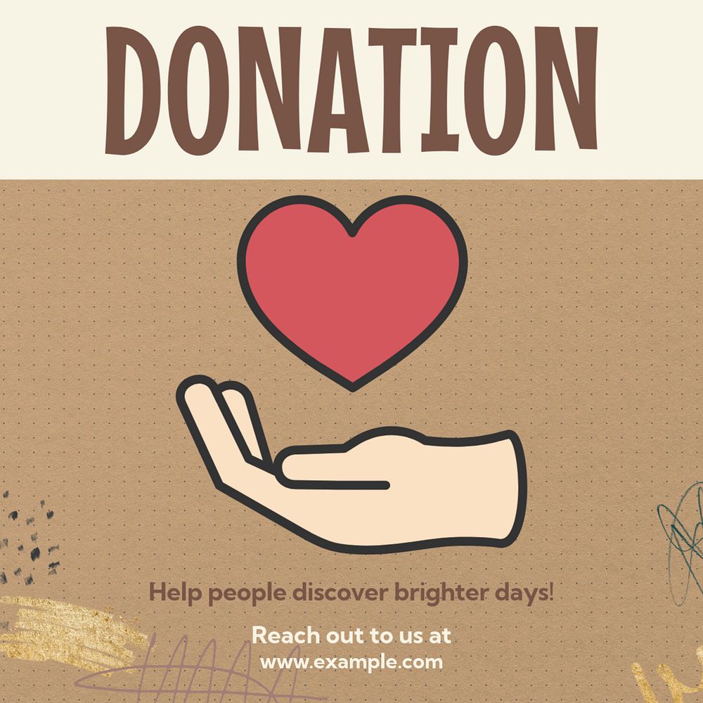 Donation Instagram post template, editable text