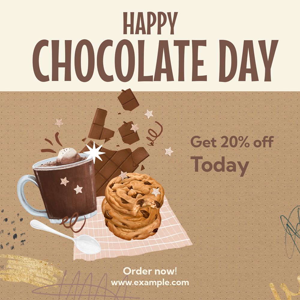 Happy Chocolate Day Instagram post template, editable text