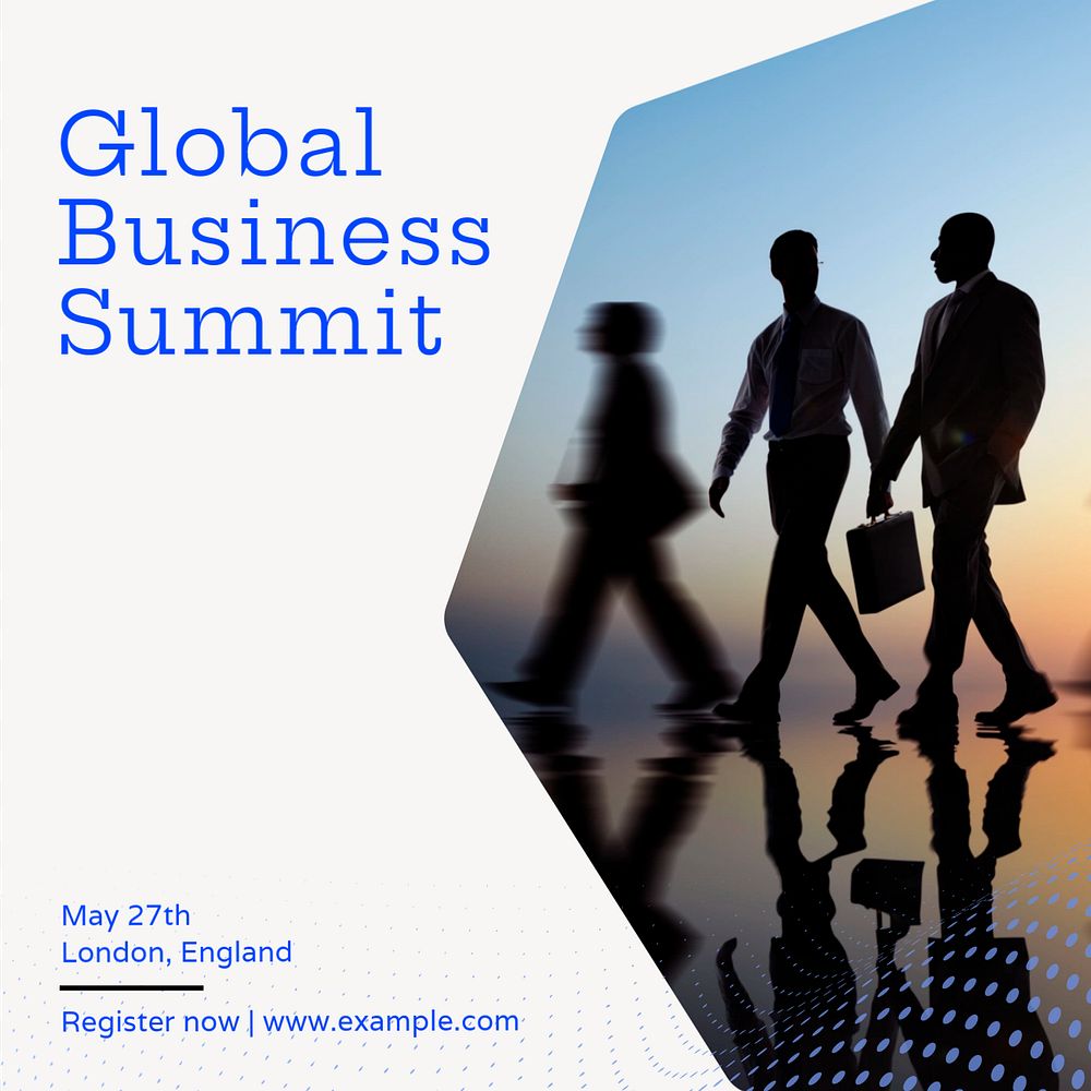 Global business summit Instagram post template, editable text