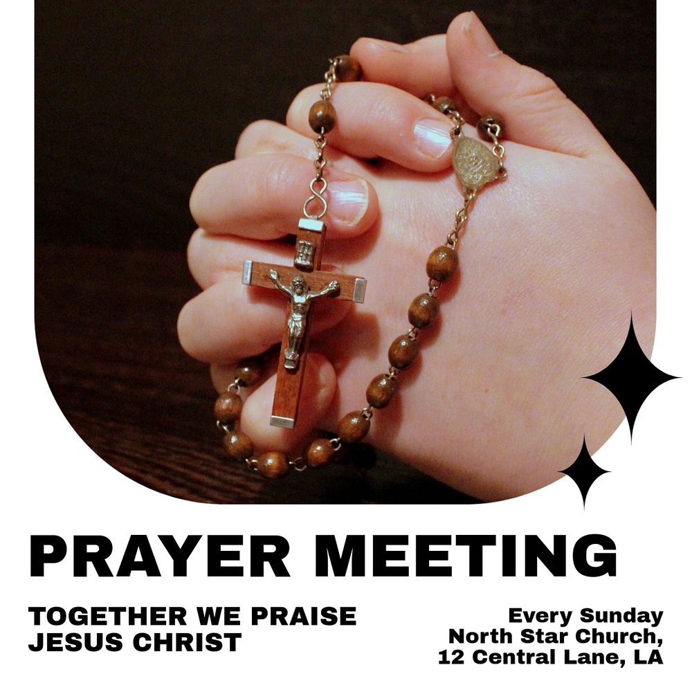 Prayer meeting Instagram post template, editable text