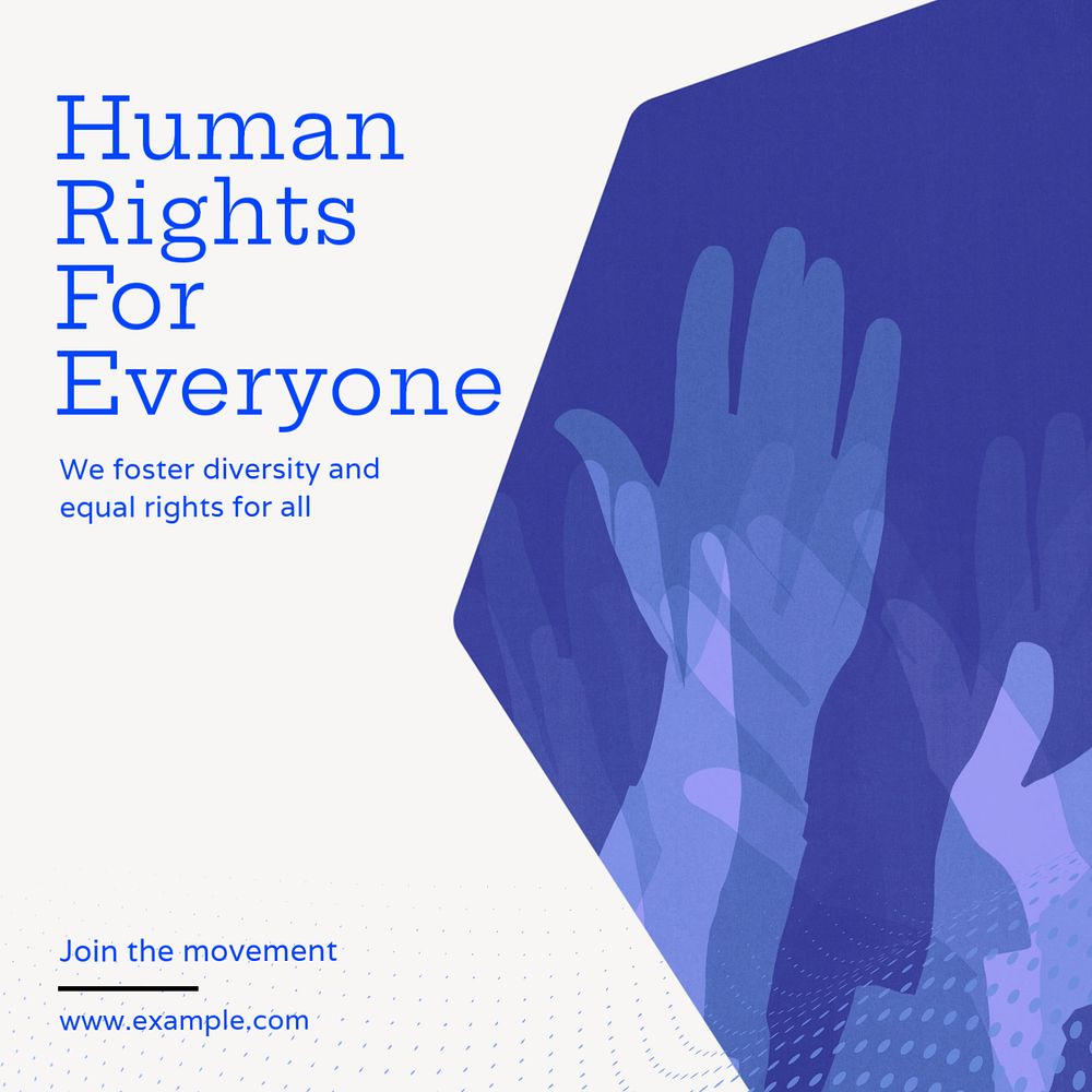 Human rights Instagram post template, editable text