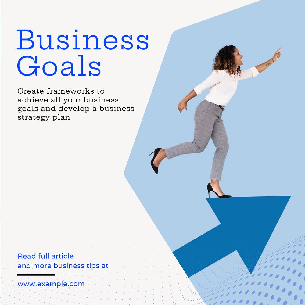 Business goals Instagram post template, editable text