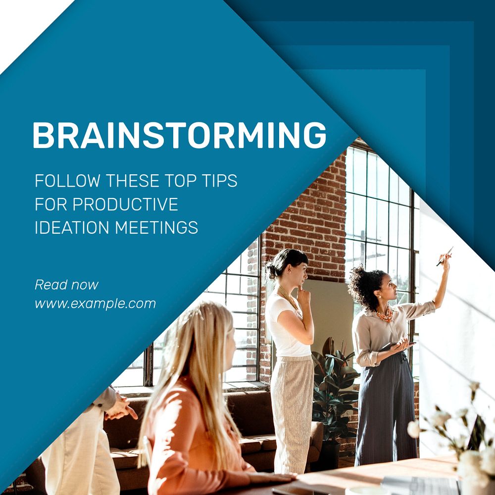 Brainstorming follow these Instagram post template, editable text