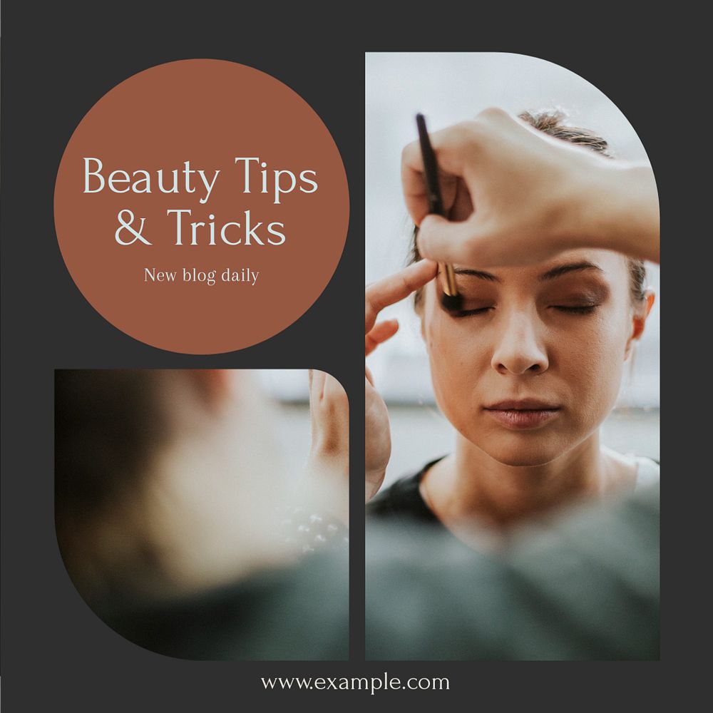 Beauty tips & tricks Instagram post template, editable text