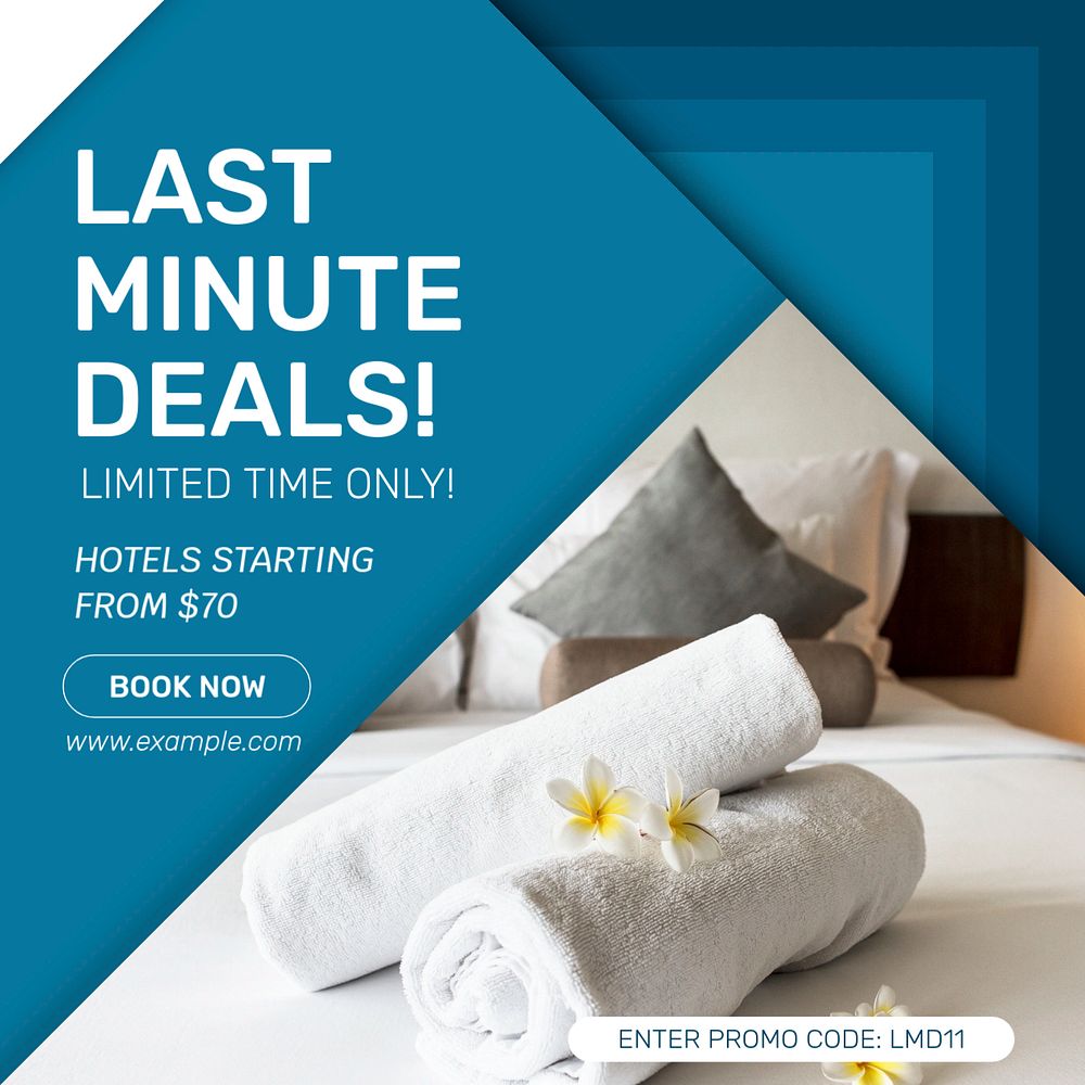 Hotel deals Instagram post template, editable text