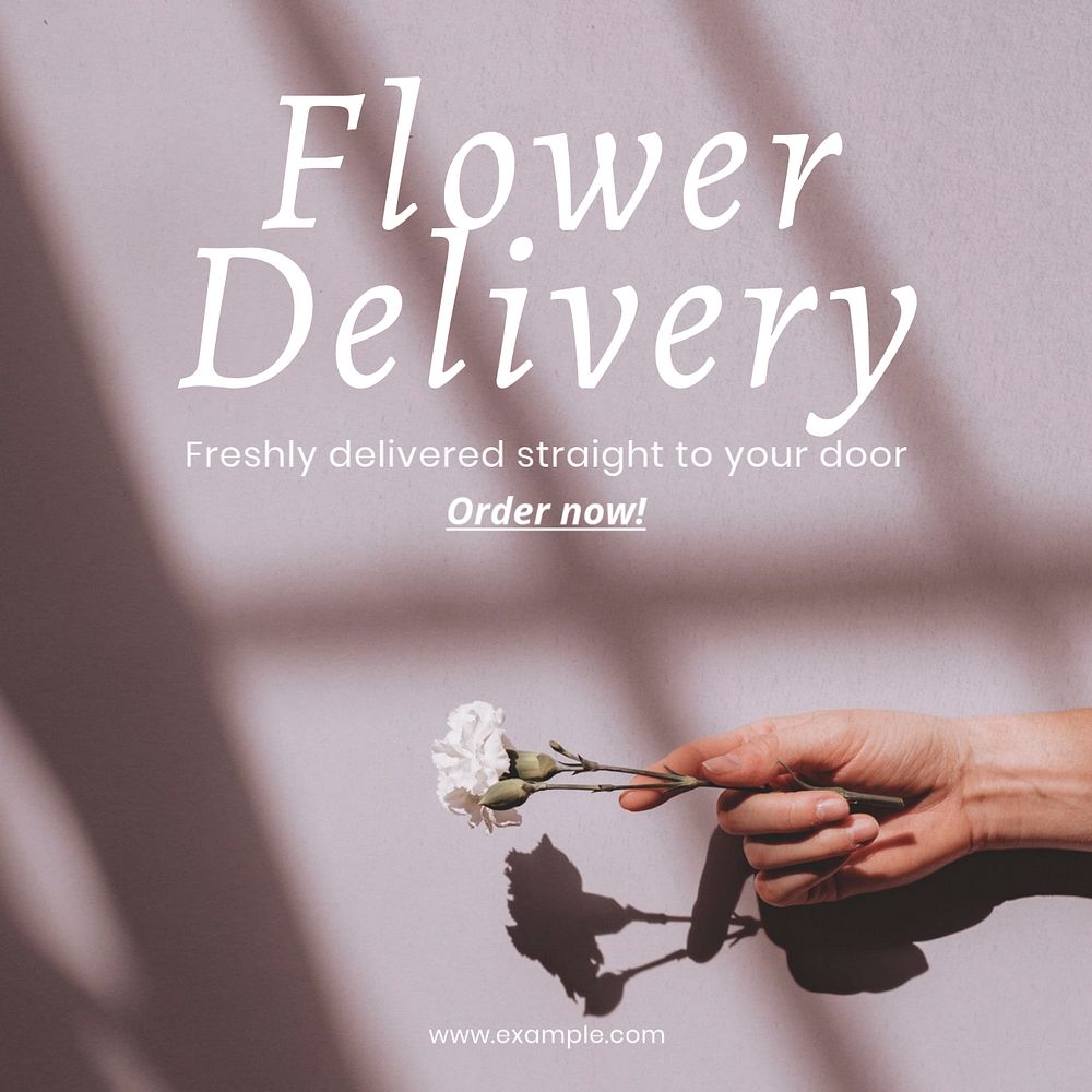 Flower delivery Instagram post template, editable text