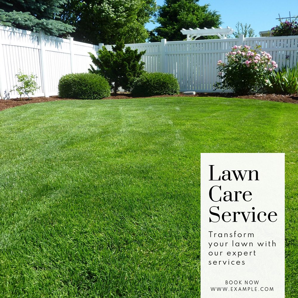 Lawn care service Instagram post template, editable text