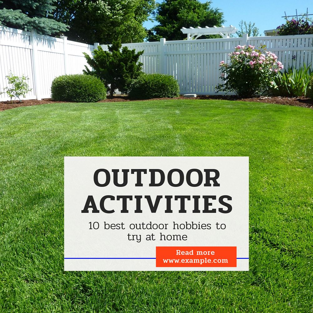 Outdoor family activity Instagram post template, editable text