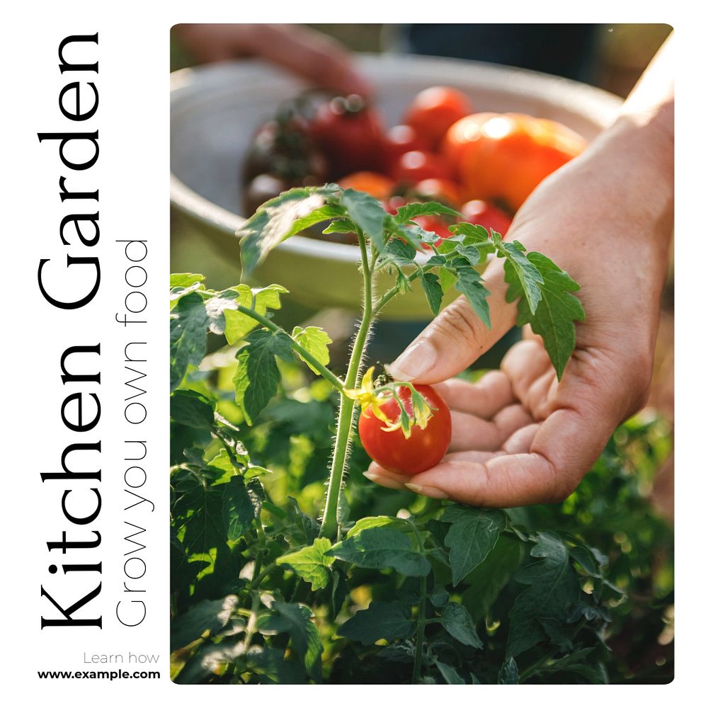 Kitchen garden Instagram post template, editable text