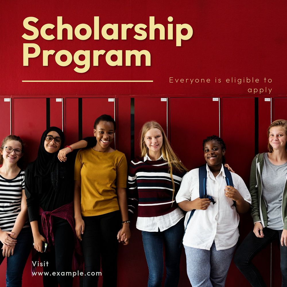 Scholarship program Instagram post template, editable text