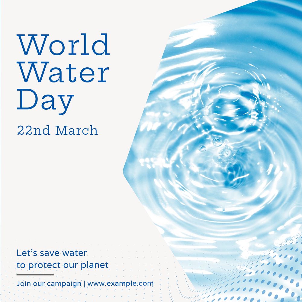 World water day Instagram post template, editable text