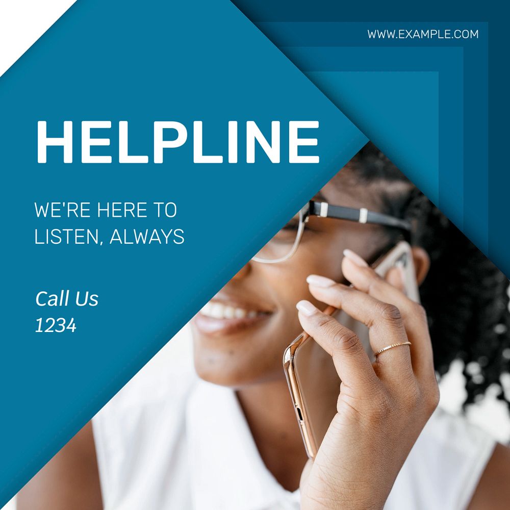 Helpline Instagram post template, editable text