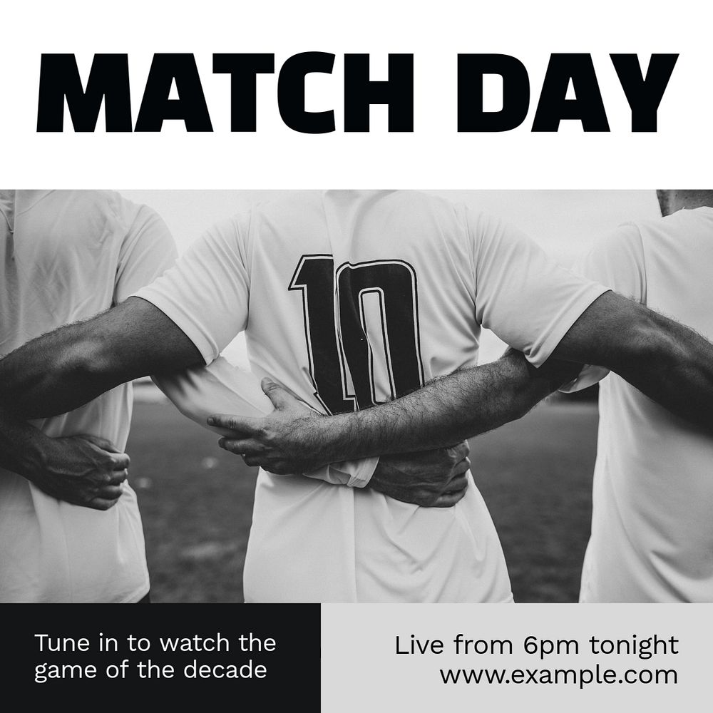 Match day Instagram post template, editable text