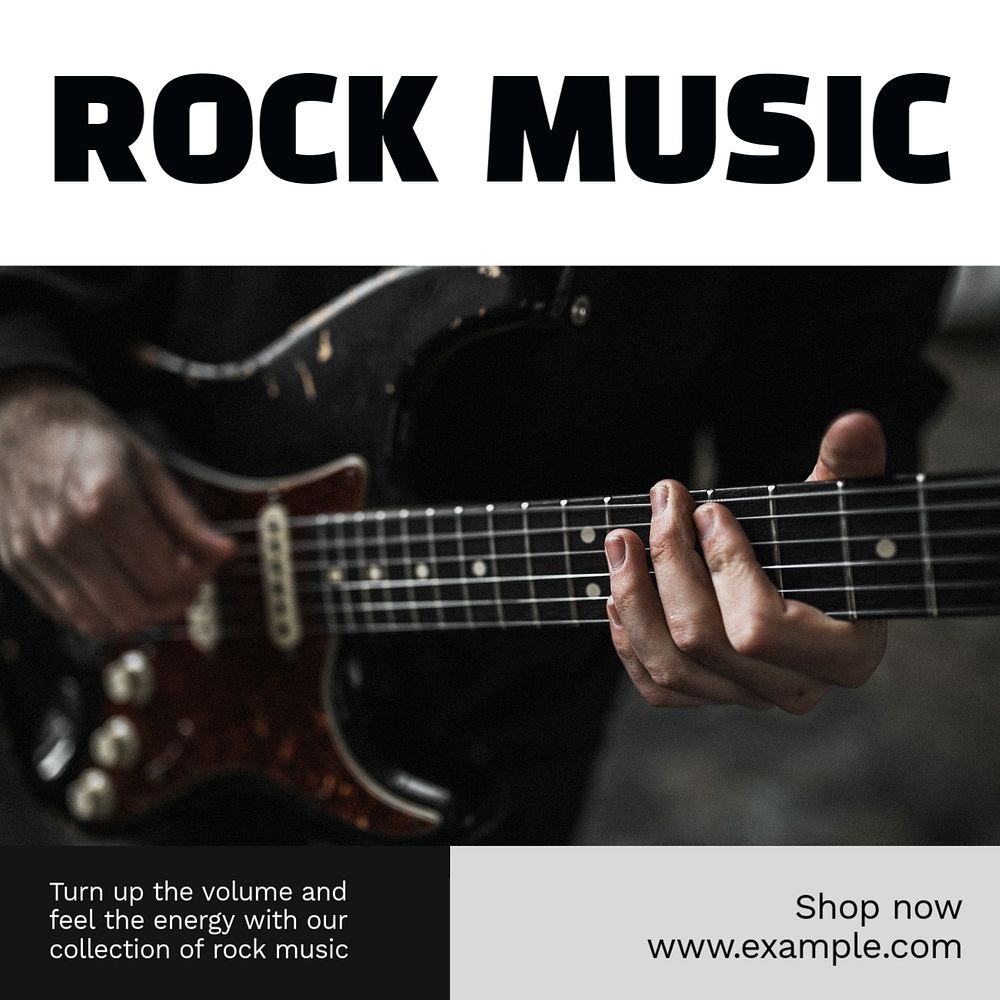 Rock music Instagram post template, editable text