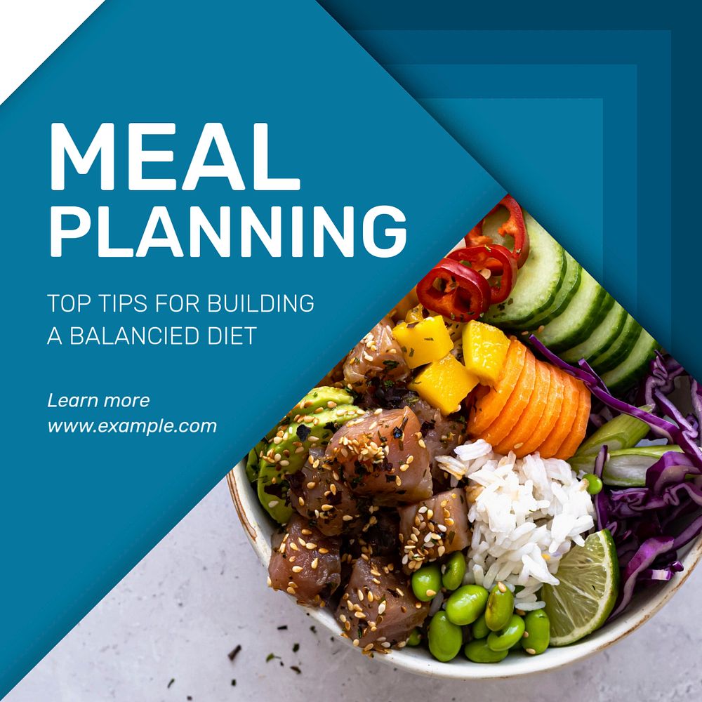Meal planning Instagram post template, editable text