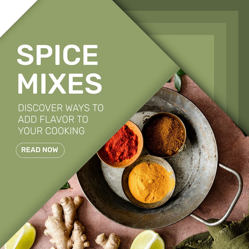 Spice mixes Instagram post template, editable text