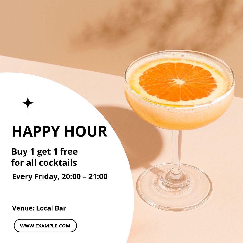 Juice bar Instagram post template, editable text