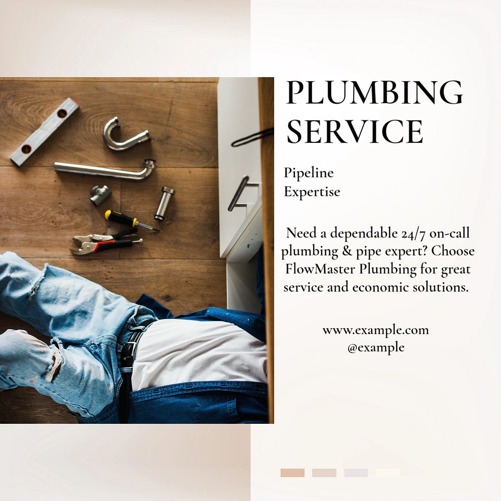 Plumbing Instagram post template, editable text