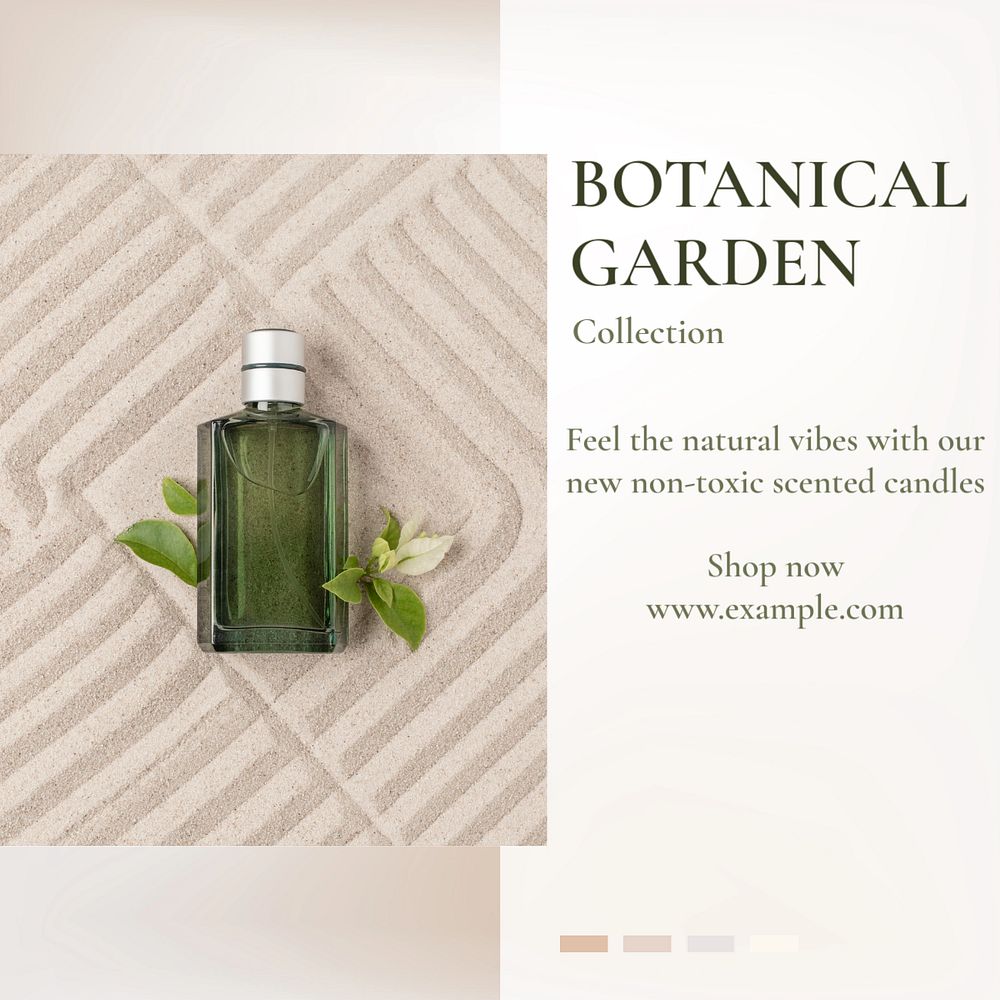 Botanical garden collection Instagram post template, editable text