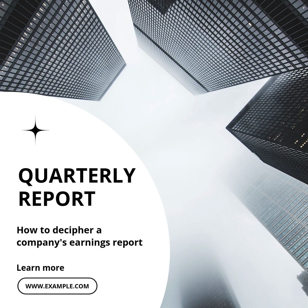 Quarterly report Instagram post template, editable text