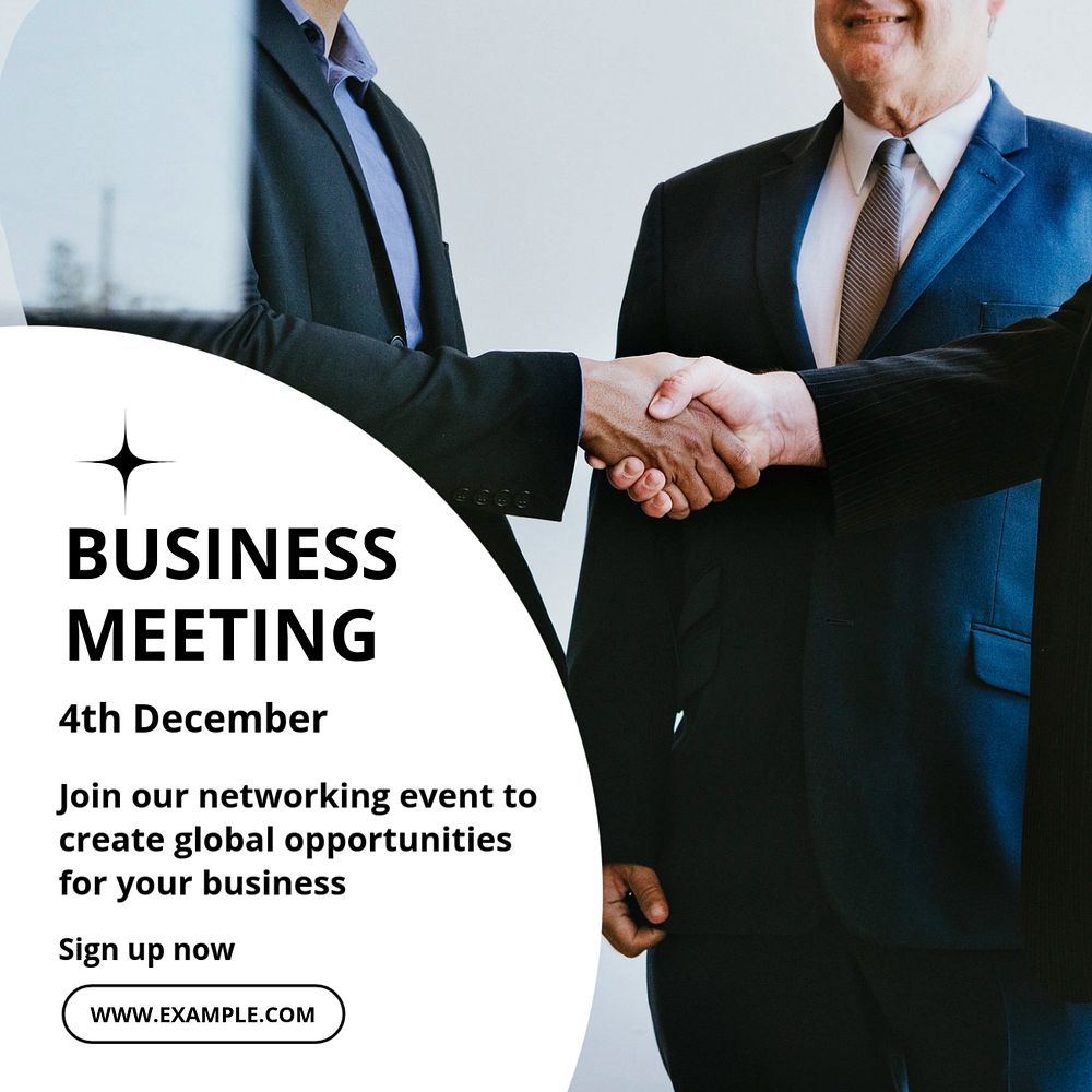 Business meeting Instagram post template, editable text