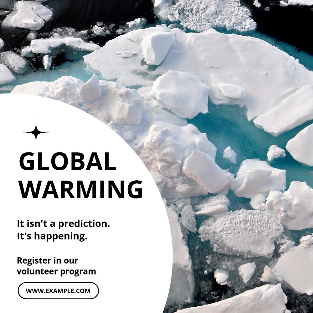 Global warming Instagram post template, editable text
