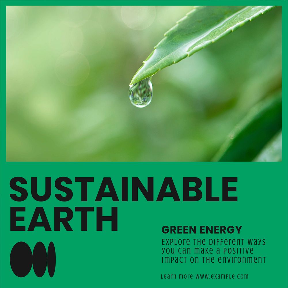 Sustainable earth Instagram post template, editable text