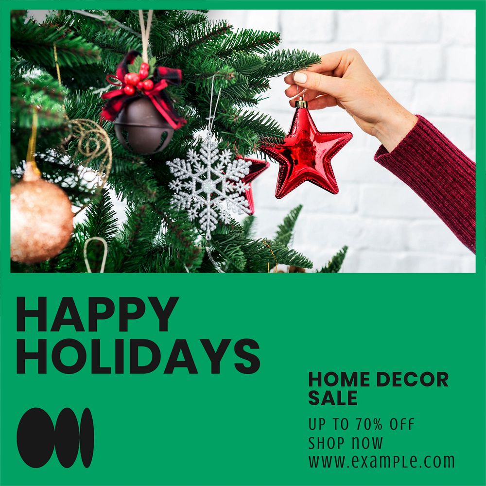 Happy holidays Instagram post template, editable text