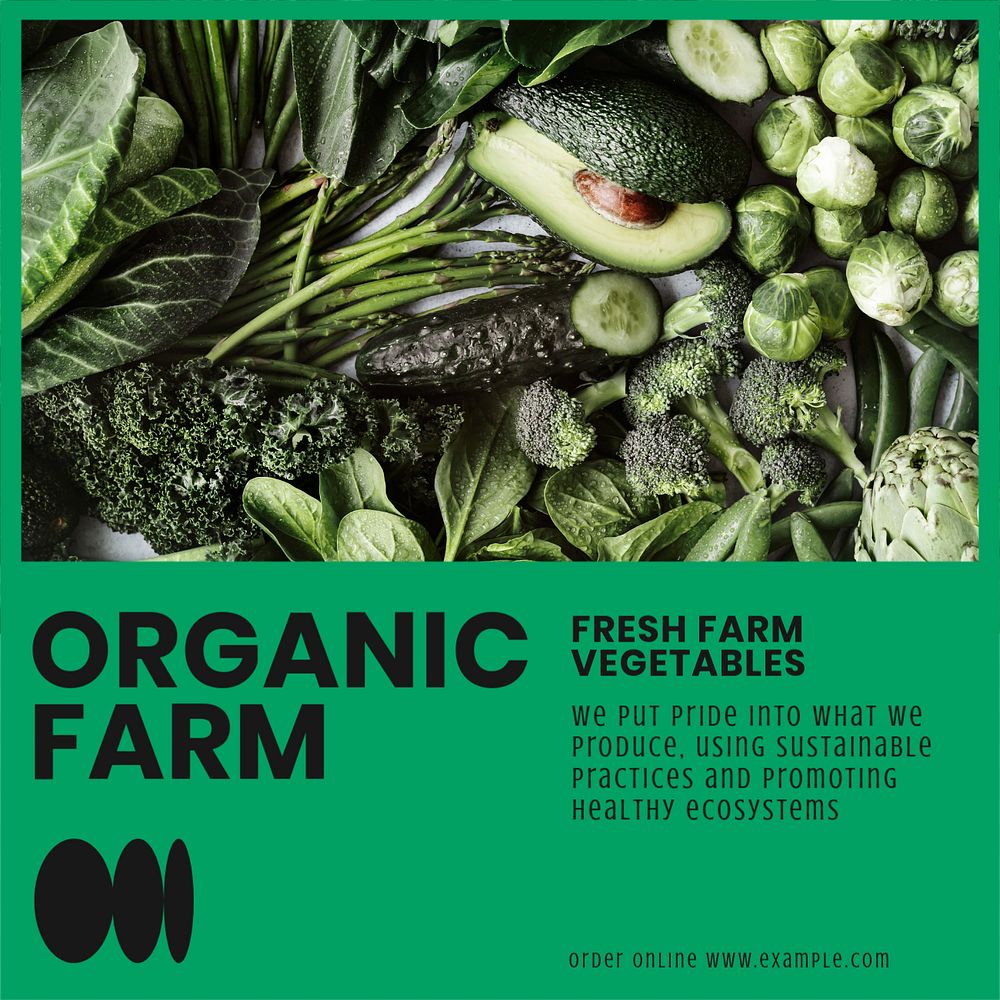 Organic farm Instagram post template, editable text