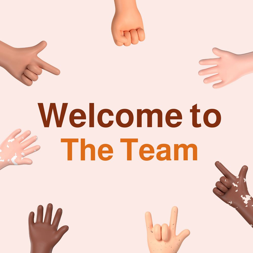 Welcome to the team Instagram post template, editable design