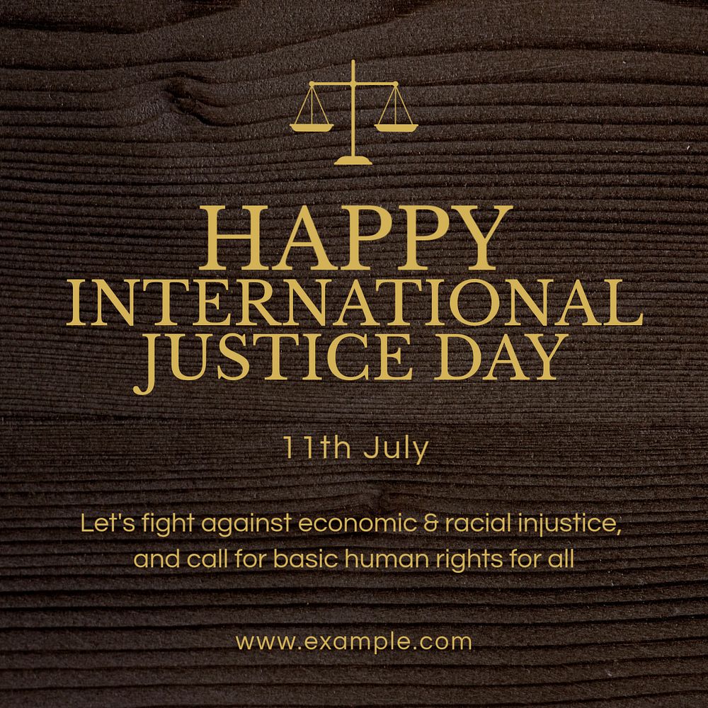 International justice day Instagram post template, editable design