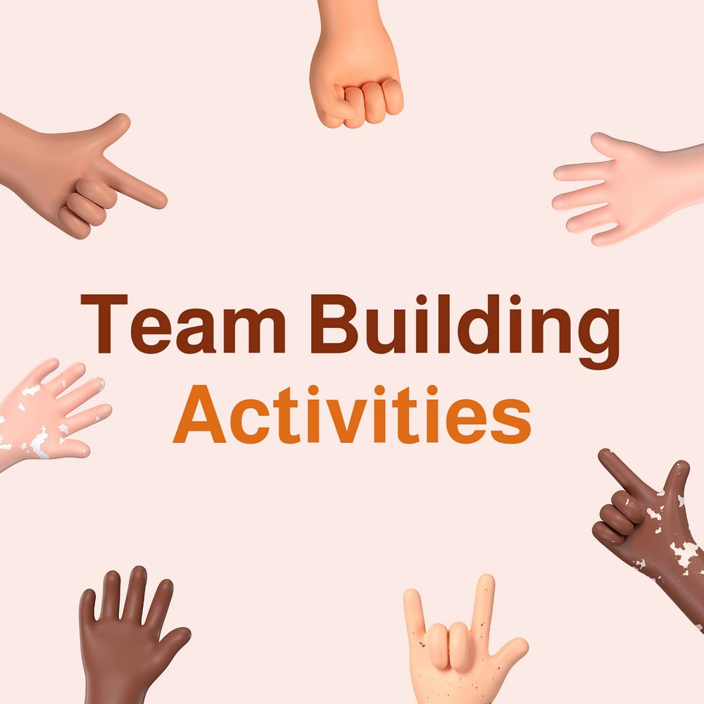 Team building activities Instagram post template, editable design