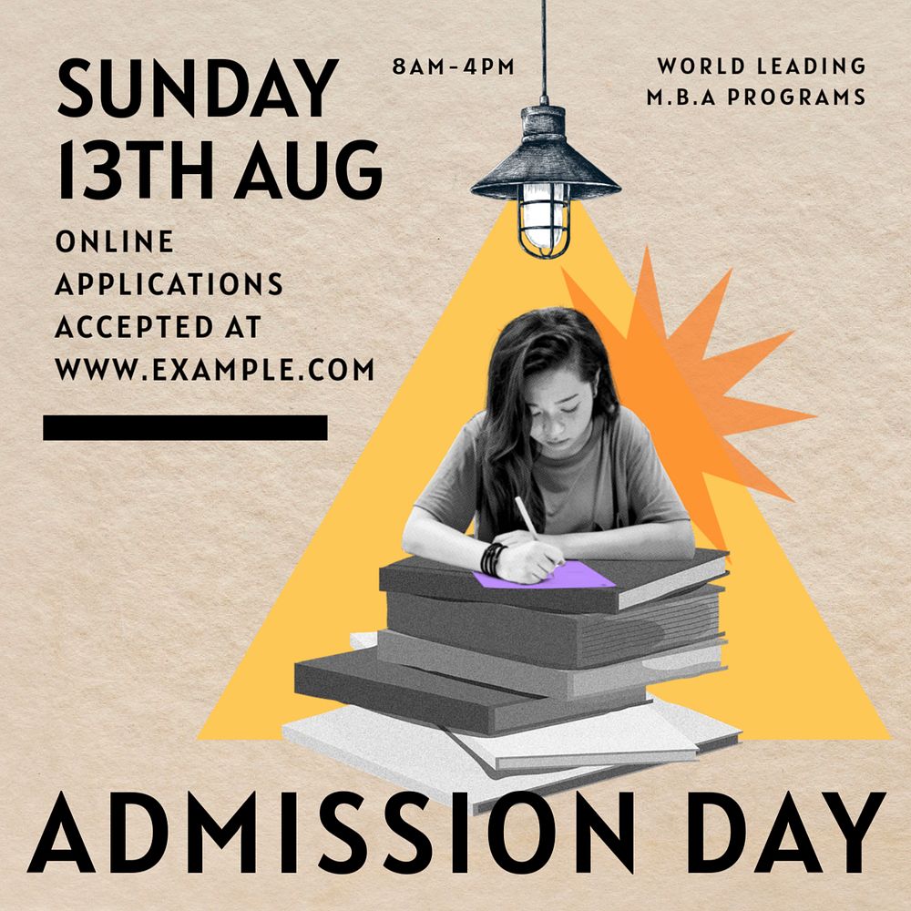 Admission day Instagram post template, editable text