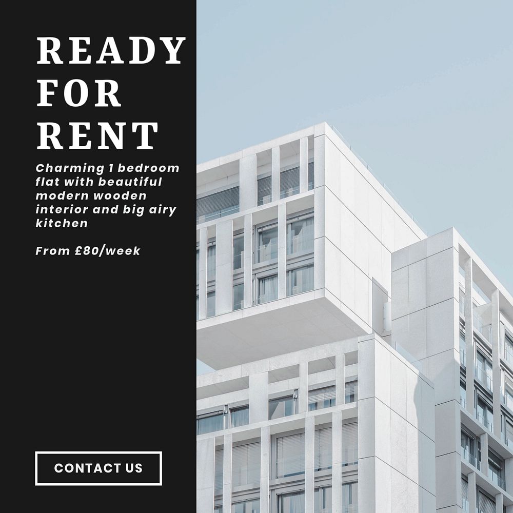 Ready for rent Instagram post template, editable text