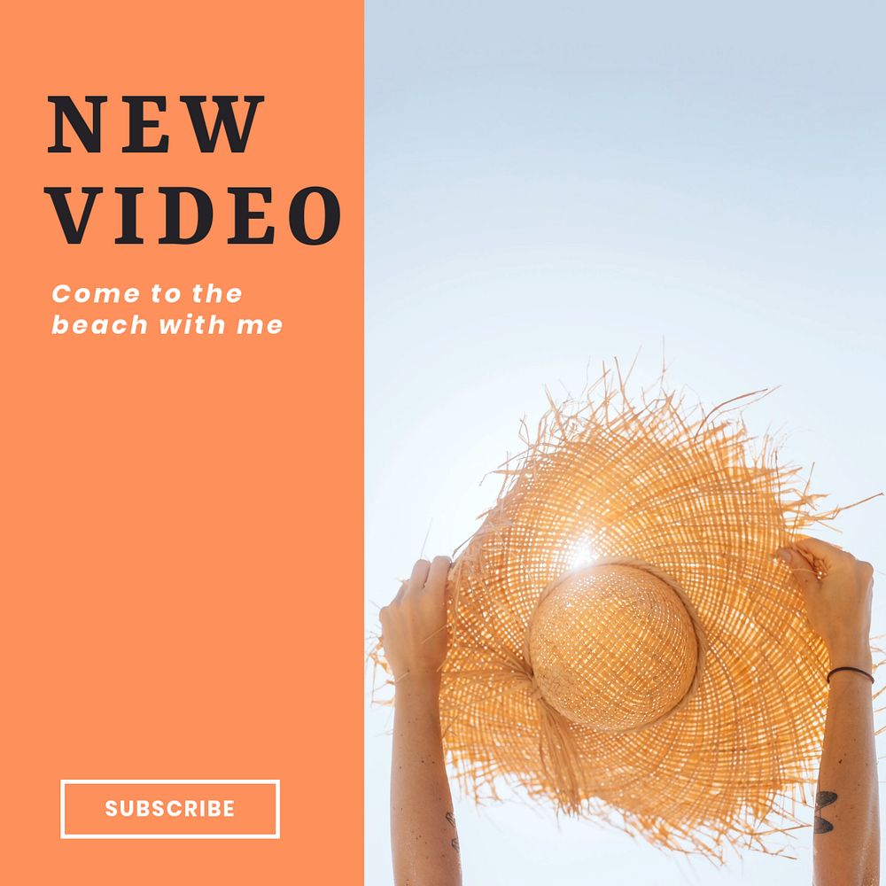 New video Instagram post template, editable text