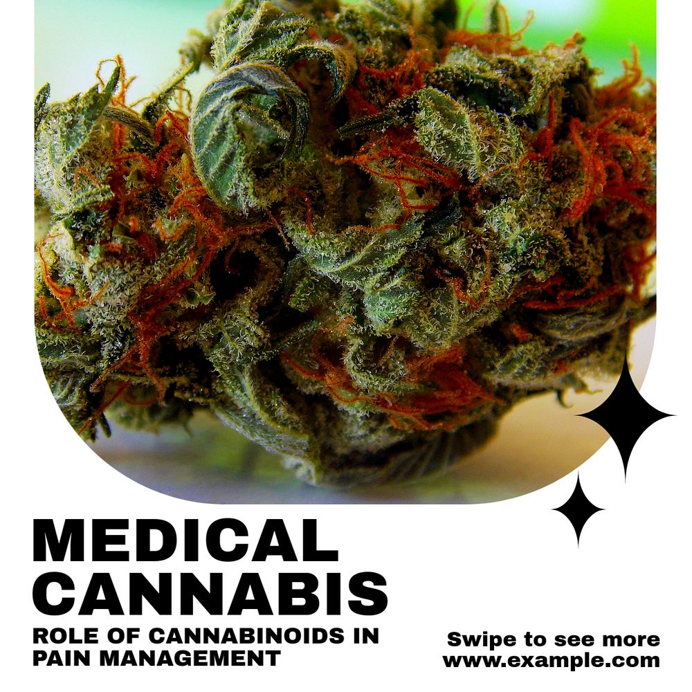 Medical cannabis Instagram post template, editable text