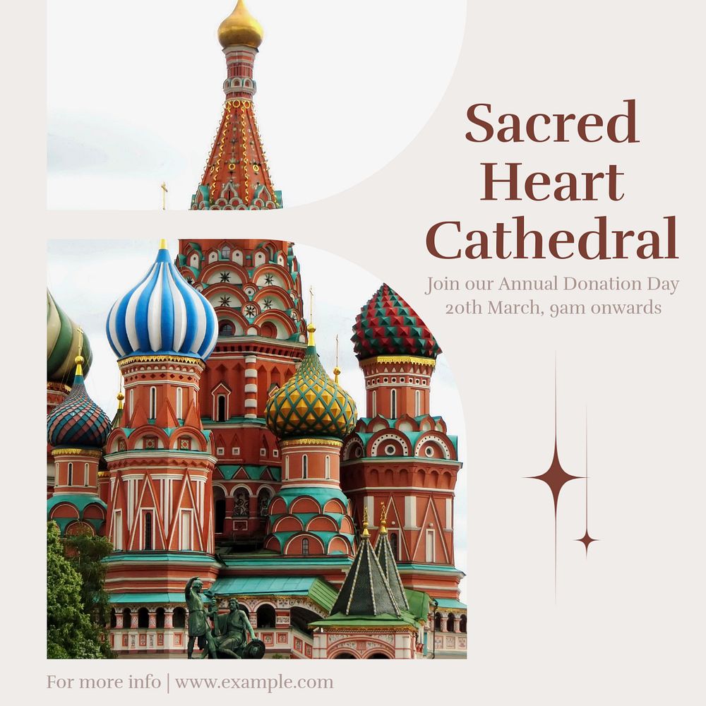 Sacred Heart Cathedral Instagram post template, editable text