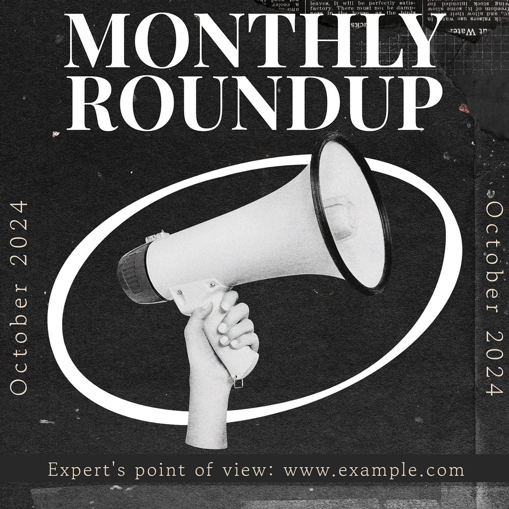 Monthly roundup Instagram post template, editable text