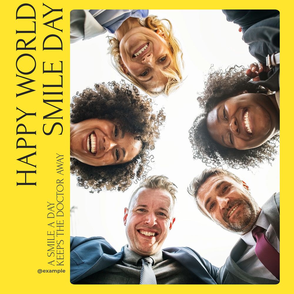 World smile day Instagram post template, editable text