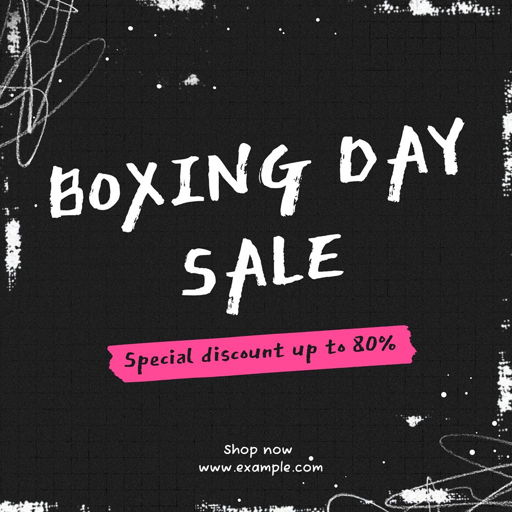 Boxing day sale Instagram post template, editable text