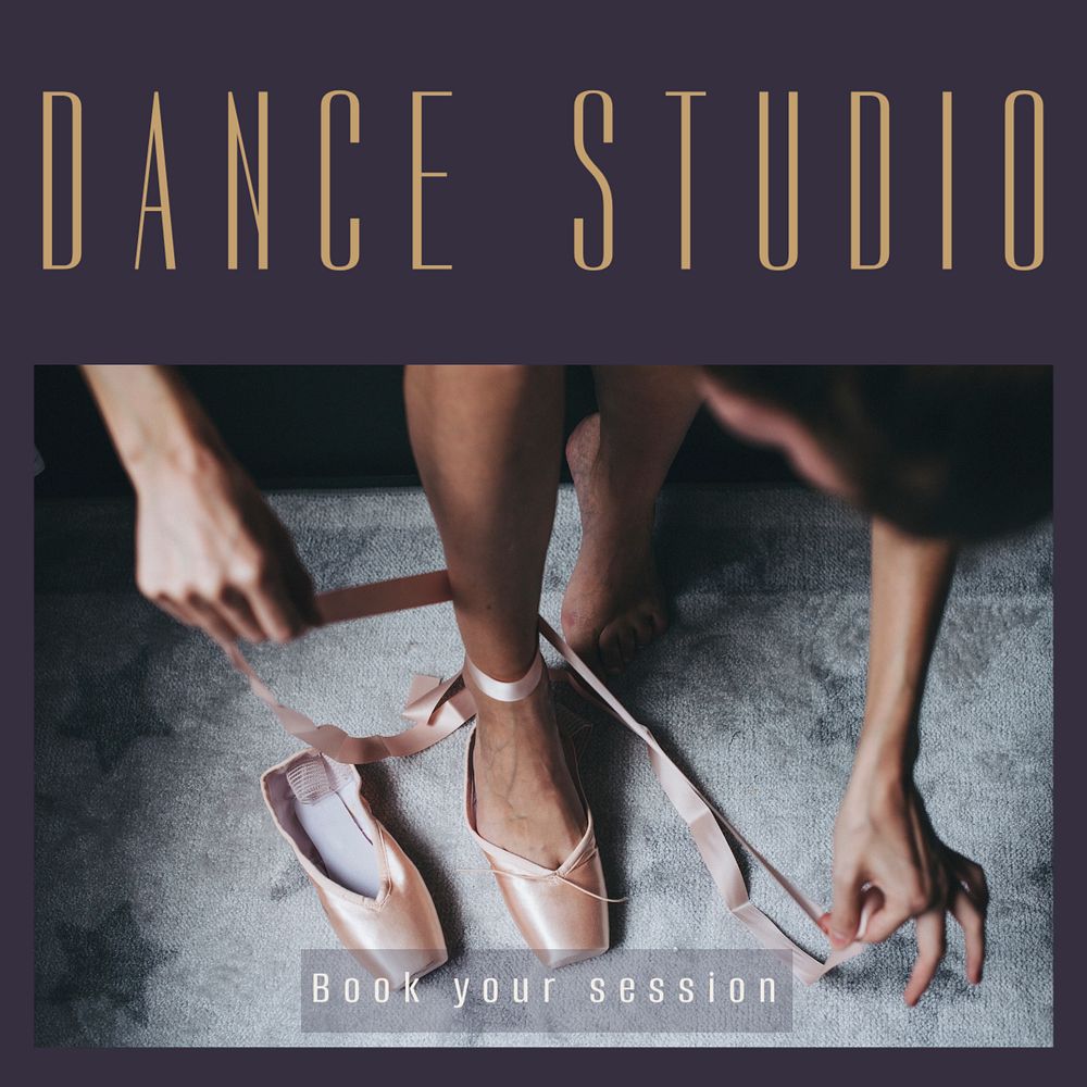 Dance studio Instagram post template, editable text