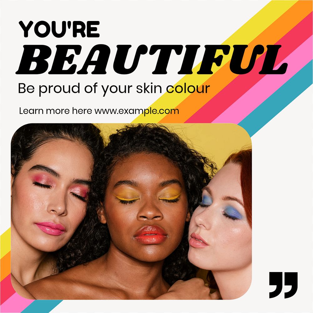 you're beautiful Instagram post template, editable text