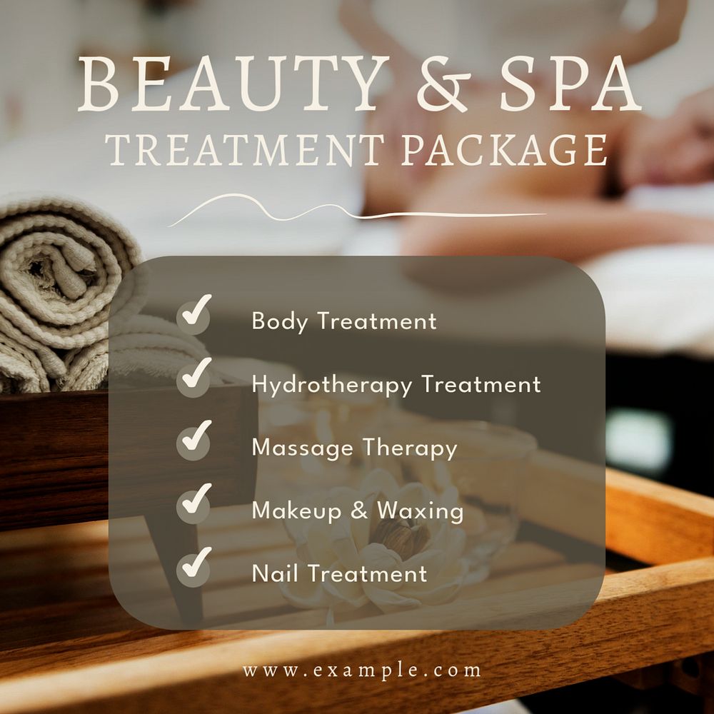 Beauty & spa Instagram post template, editable text