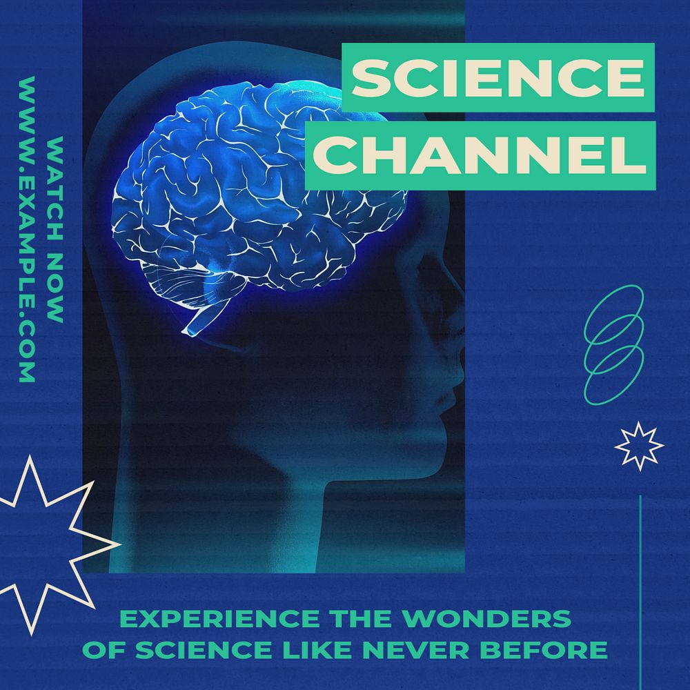 Science channel Instagram post template, editable text