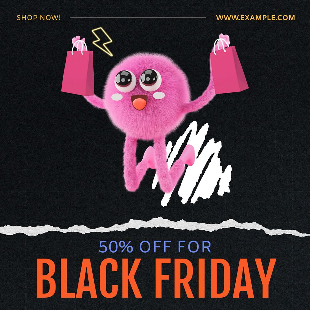 Black Friday Instagram post template, editable text