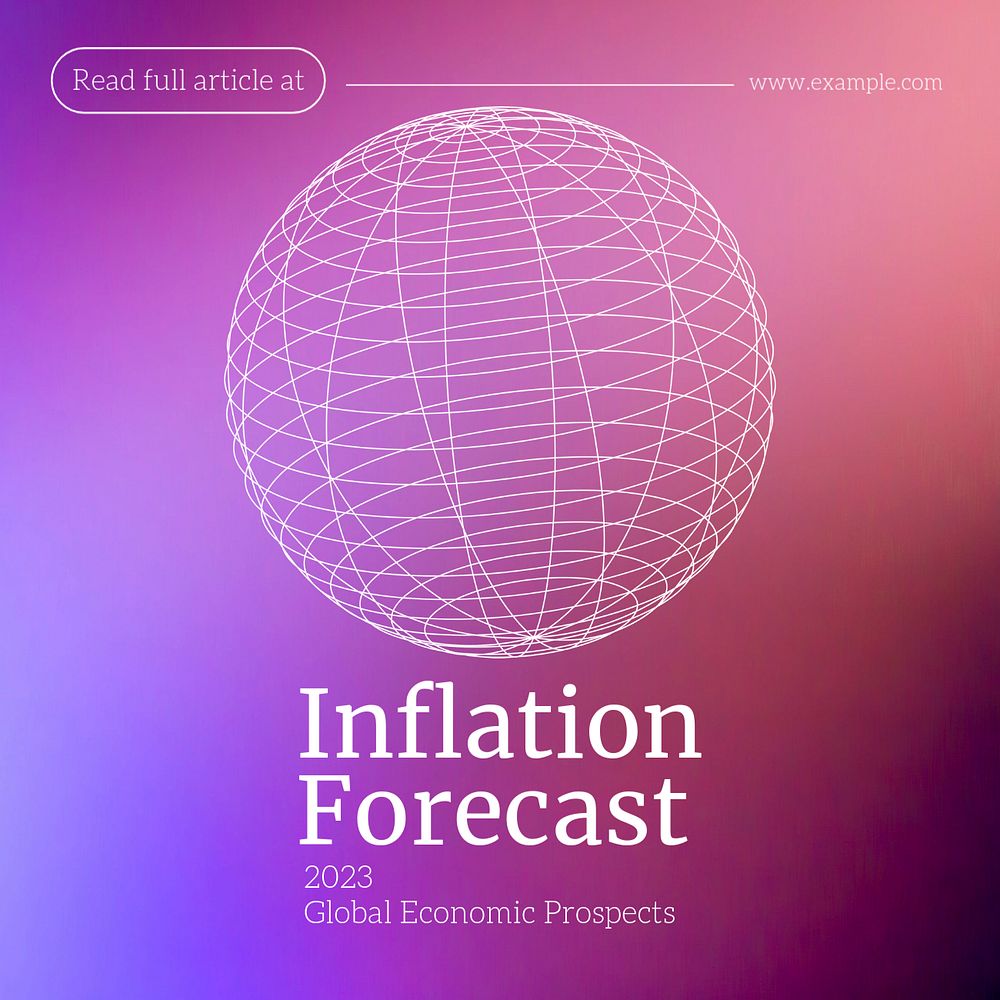 Inflation forecast Instagram post template, editable text