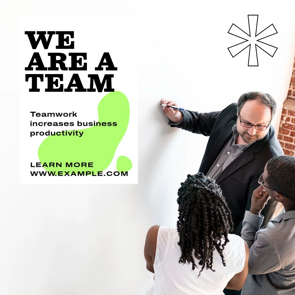 We are team Instagram post template, editable text