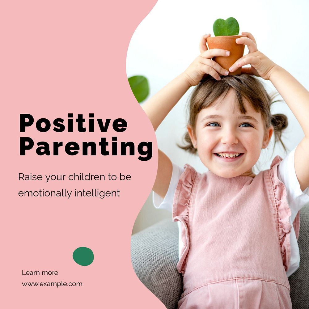 Positive parenting Instagram post template, editable text