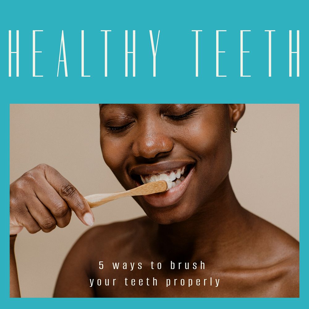 Healthy teeth Instagram post template, editable text