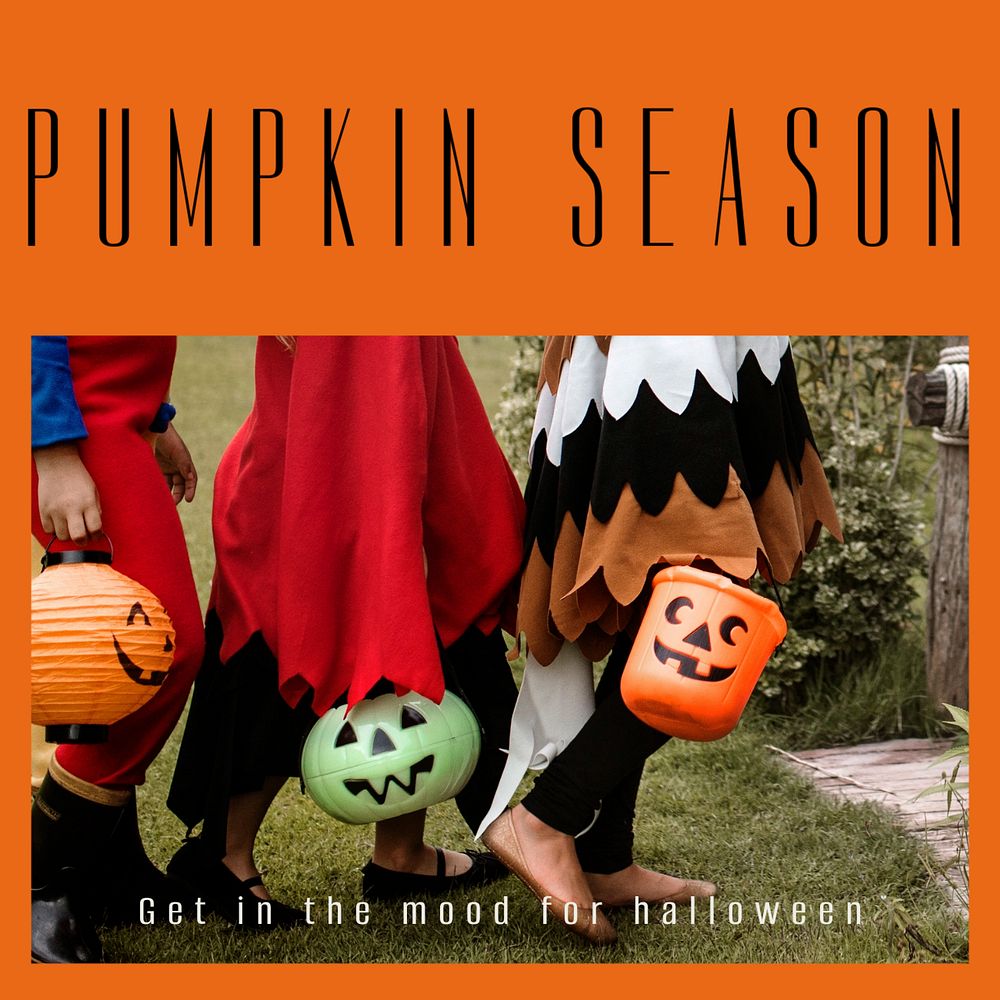 Pumpkin season Instagram post template, editable text